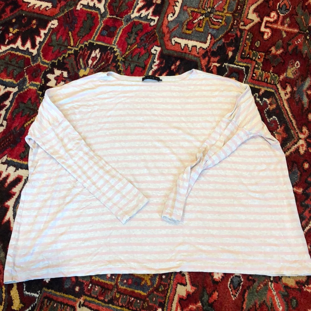 Pink and Gray Hatch Maternity Long Sleeve Shirt